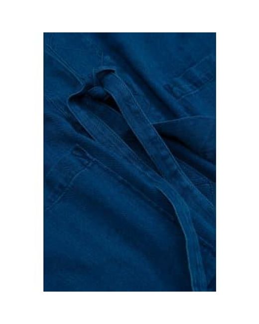 Universal Works Blue Tie Front Jacket Washed Herringbone Denim M for men