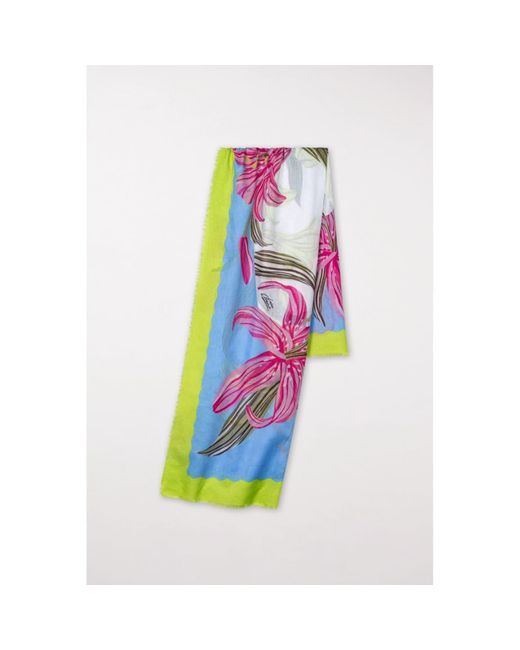Écharpe multi-coton avec imprimé floral Luisa Cerano en coloris Blanc | Lyst