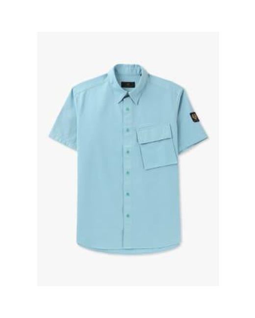 Belstaff Blue S Scale Short Sleeve Shirt for men