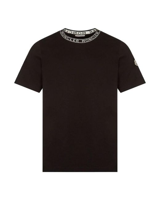 Moncler Neck Logo T-shirt in Black for Men | Lyst