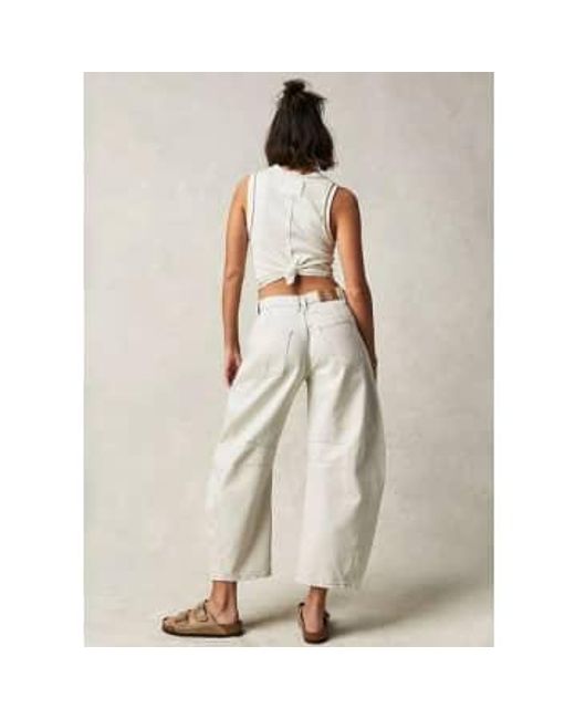 Free People Natural Good Luck Mid Rise Barrel Jeans 25