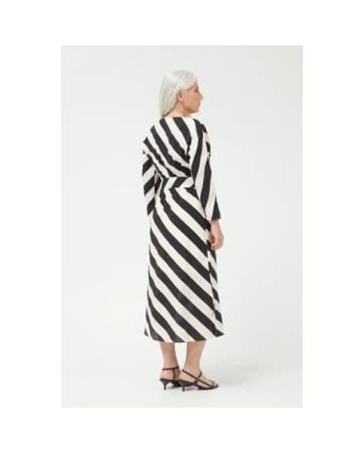 Cruela Striped Midi Dress Monochrome di Compañía Fantástica in White