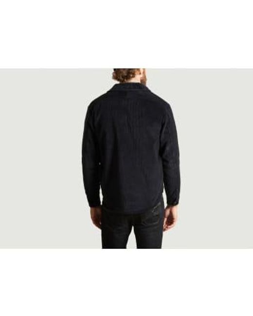 Blue 8 Wales Corduroy Overshirt di Knowledge Cotton in Black da Uomo