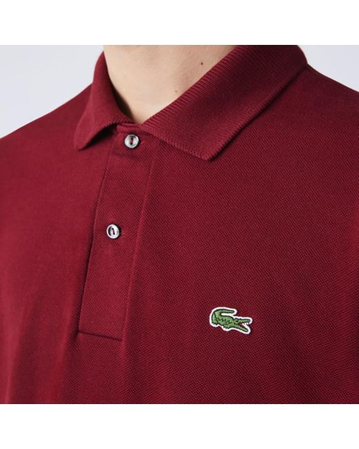 Lacoste Classic Fit L.12.21 Organic Cotton Piqué Polo Shirt Bordeaux Z7f in  Red for Men | Lyst