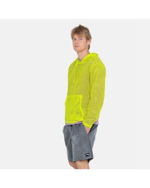Stussy Green Cotton Mesh Hoodie Sweater M for men