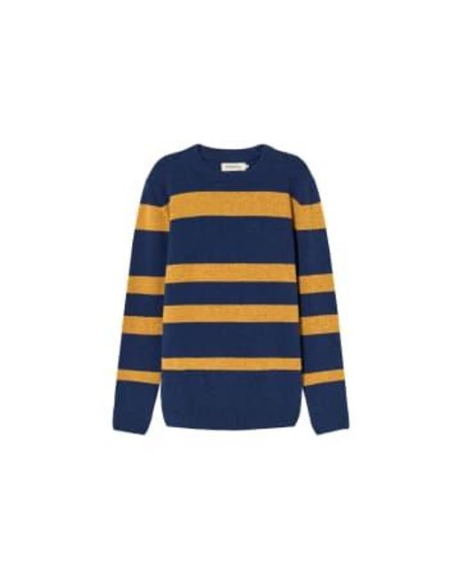 Thinking Mu Blue Guillaume Knitted Sweater for men