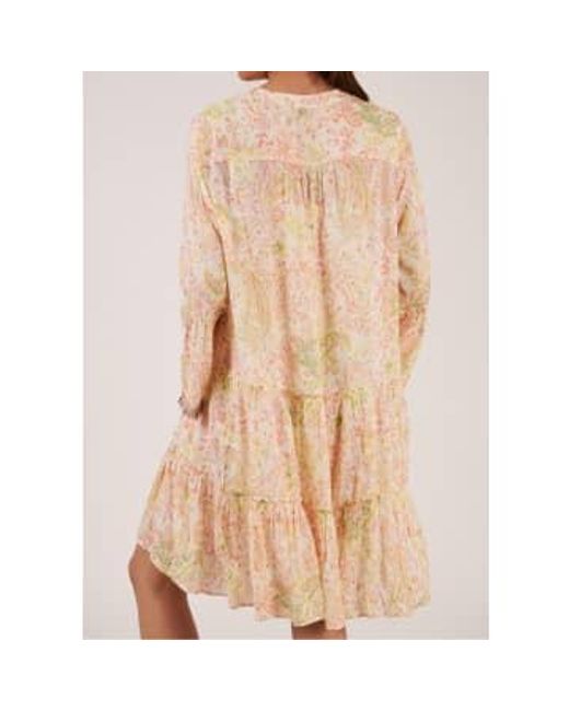 Replay Natural S Long Sleeved Tiered A-line Floral Mini Dress