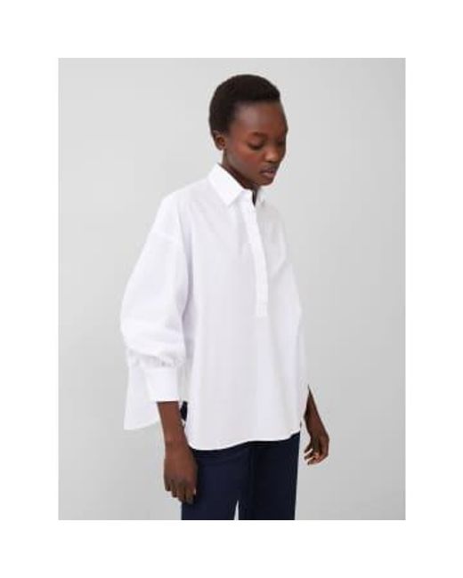 French Connection White Arber Shirt-linen -72wbc Xs