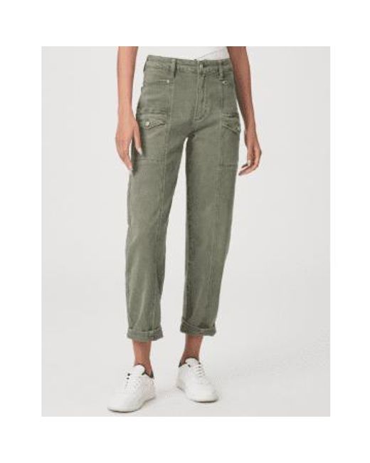 PAIGE Green Alexis Cargo Trousers Vintage Ivy