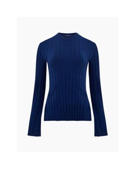 French Connection Blue Minar Pleated Sweater
