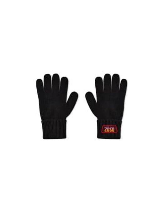 DSquared² Black Dsq2 Gamer Logo Gloves One Size for men