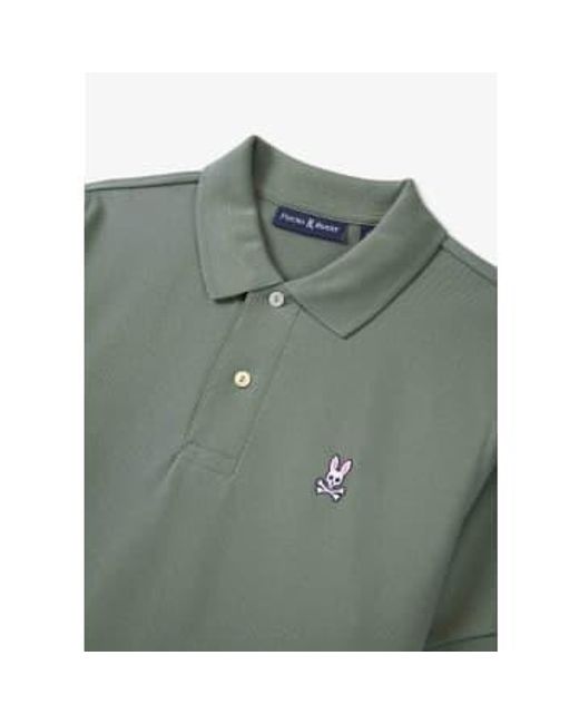 Psycho Bunny Green S Classic Pique Polo Shirt for men