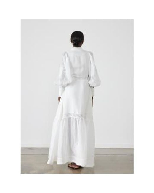 Joslin Studio White Theodora Linen Ramie Maxi Dress Alba 6