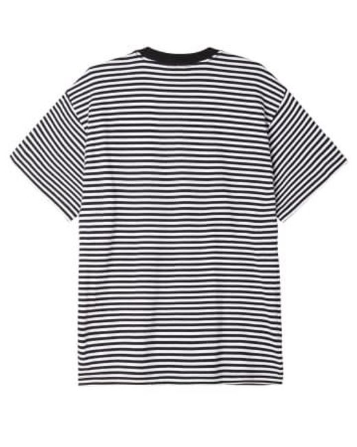 Obey Blue Established Works Stripe T-shirt Medium for men