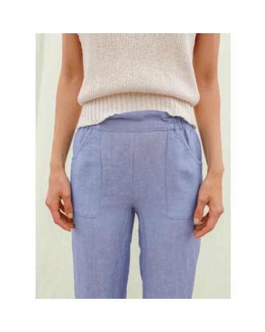 Indi And Cold Danny Cropped Trousers In Glacial di Indi & Cold in Blue