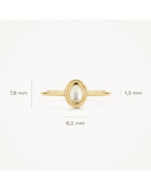 Blush Lingerie Metallic 14k Yellow & Mother Of Pearl Centre Ring / 54