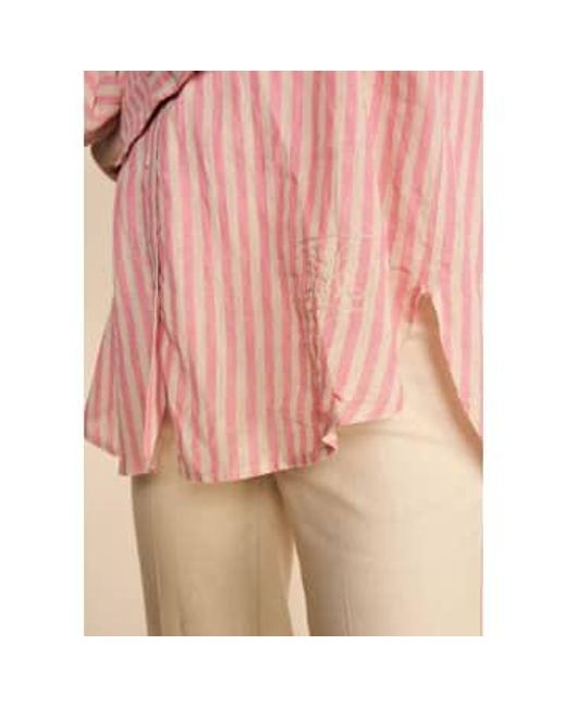 Mos Mosh Pink Mmelinda Linen Shirt Camellia Xs