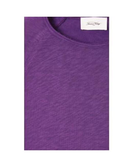 Vintage Ultraviolet Sonoma Long Sleeved Womens T Shirt di American Vintage in Purple