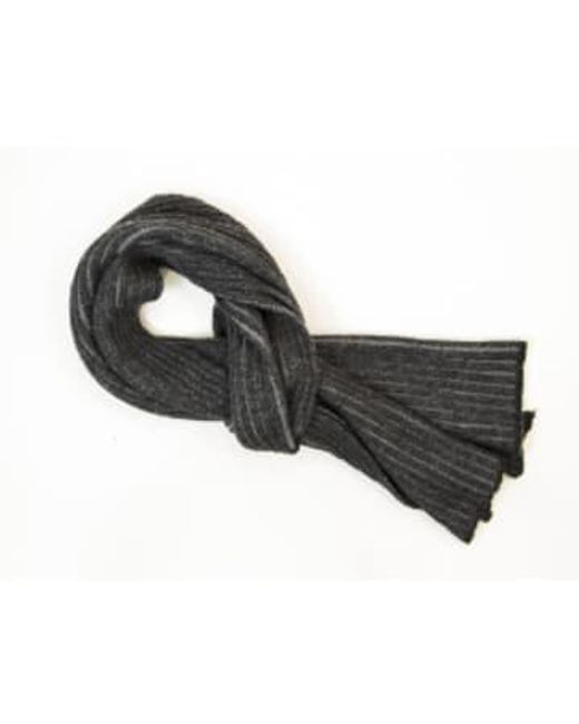 40 Colori Black Double Threaded Ribbed Scarf for men