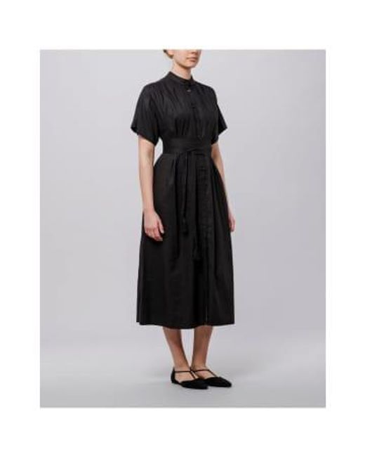 Ciao Button Down Tie Waist Midi Dress di Vanessa Bruno in Black