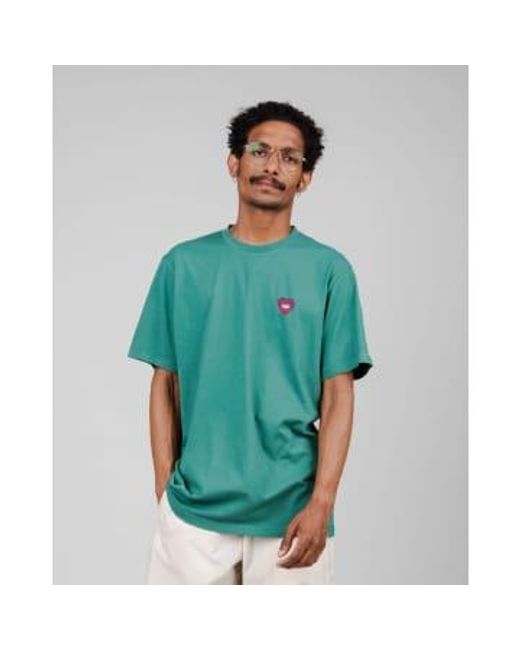 Brava Fabrics Green Asis Percales Heart Printed T Shirt S for men