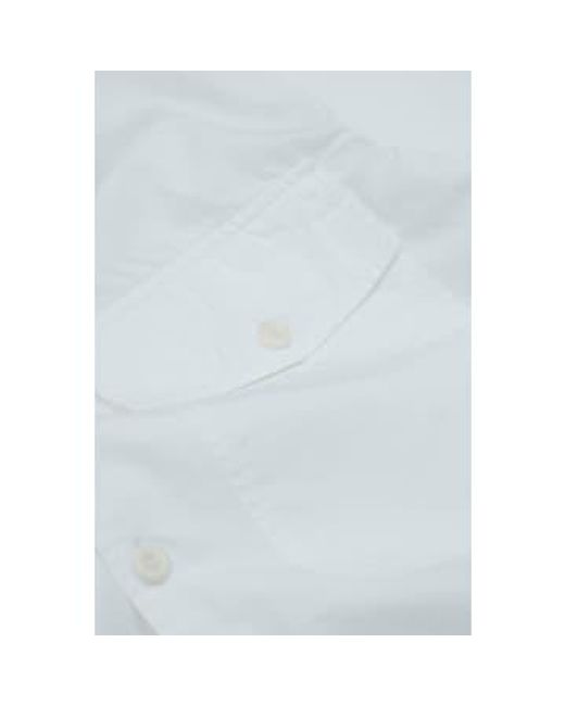 Flat Pocket Shirt Compact Cotton Poplin di Margaret Howell in White da Uomo