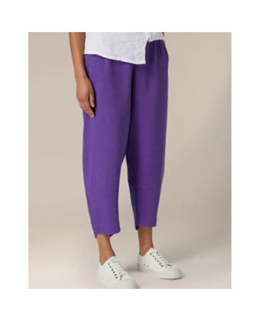New Arrivals Purple Pansy Sahara Linen Crop Bubble Trouser 2
