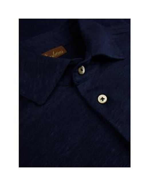 Stenstroms Blue Navy Linen Polo Shirt 4412742462180 L for men