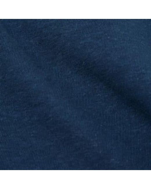 Universal Works Blue Newlyn Cotton / Hemp Polo Shirt for men