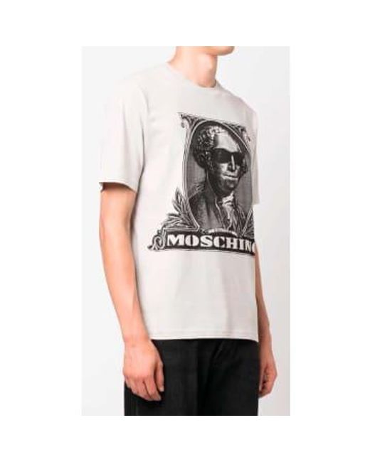 Moschino Natural T -shirt With Printed Logo for men
