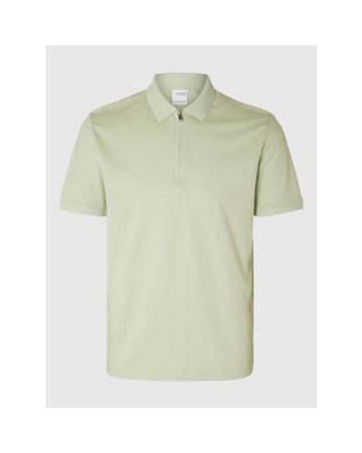 SELECTED Green Fave Polo Shirt for men