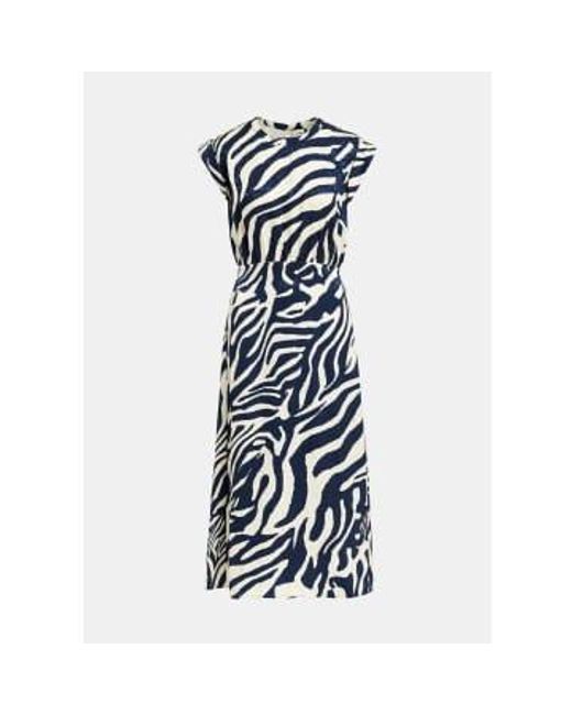 Essentiel Antwerp Blue Fayola Zebra Printed Dress 36