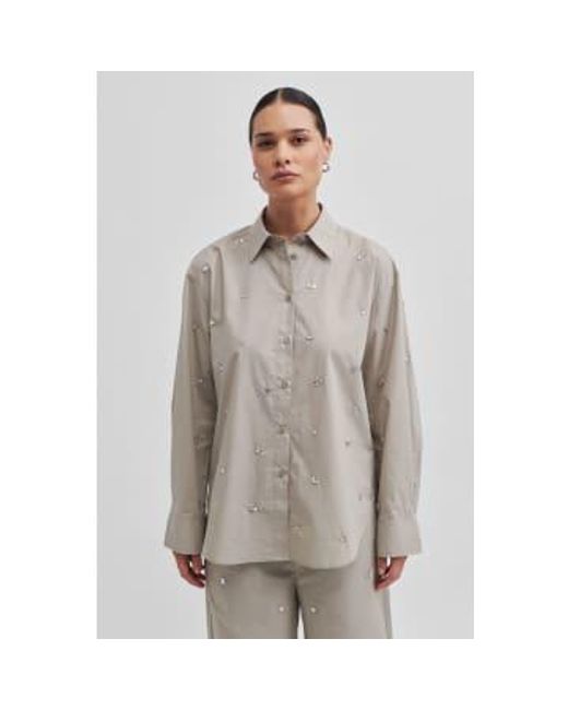 Calli Classic Shirt di Second Female in Gray