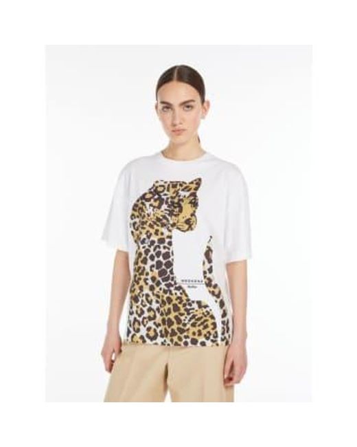Viterbo Jaguar Print T Shirt Size S Col di Weekend by Maxmara in White