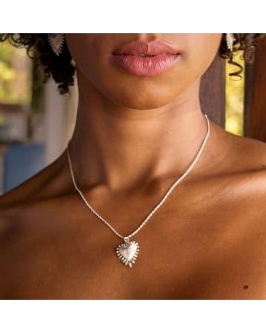 Zoe & Morgan Brown Heart Rays Necklace One Size