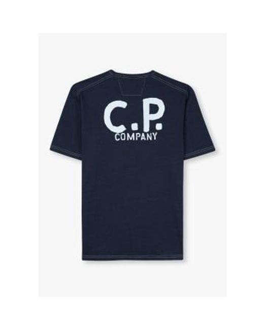 C P Company Blue S Printed Jersey T-shirt for men