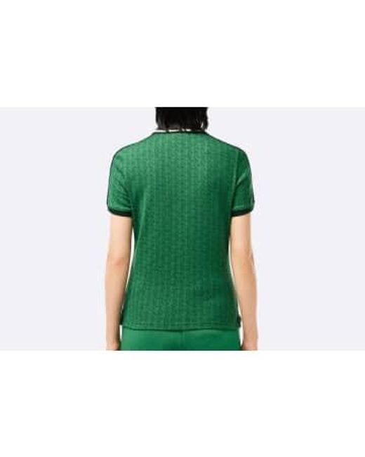 Lacoste Green Polo Ribbed Collar Shirt 34 /