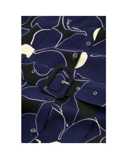 FABIENNE CHAPOT Blue Navy Super Flower Hayley Jane Dress 36 /
