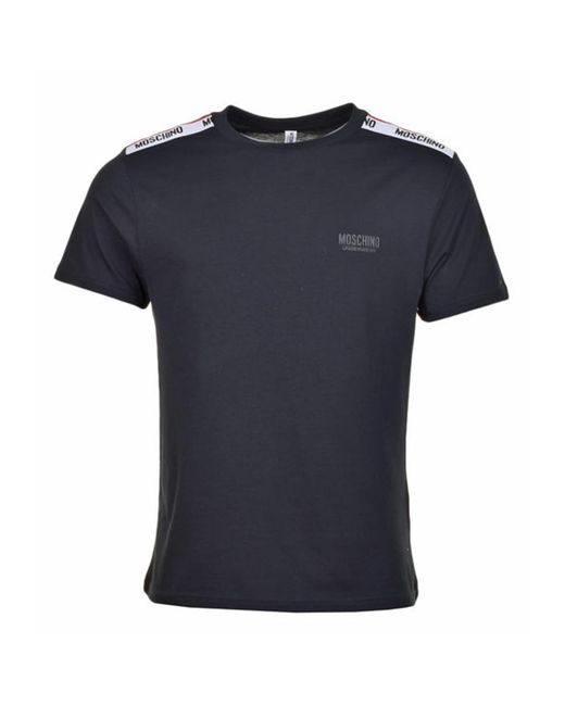 Moschino Black Underwear Shoulder Taped T Shirt in Blue | Lyst