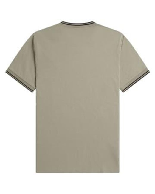 T-shirt à talons jumeaux Fred Perry pour homme en coloris Gray