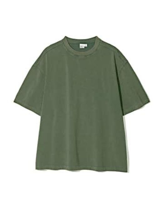 PARTIMENTO Green Vintage Washed Tee In Large for men