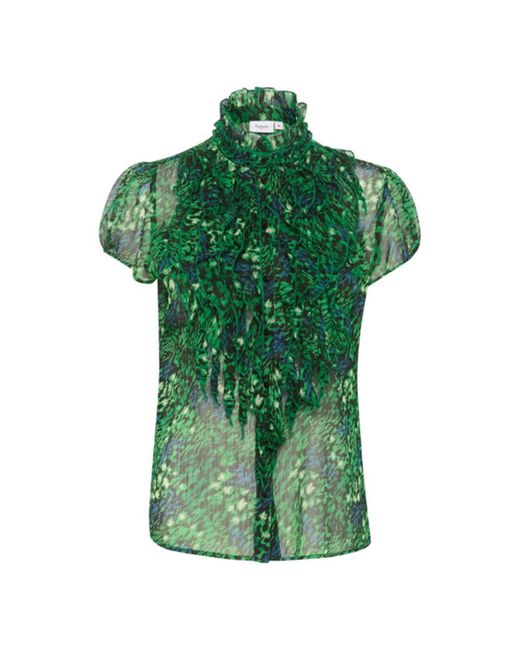 Saint Tropez Green Lilja Crinkle Ss Shirt