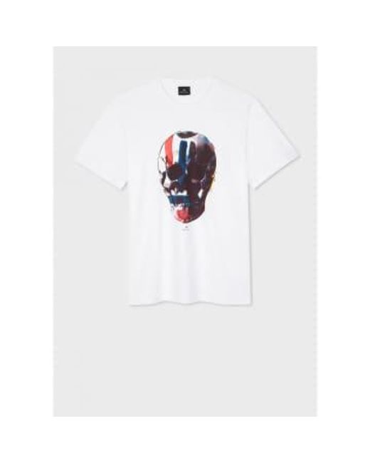 Paul Smith Mehrfarbige schädel grafische t-shirt col: 01 weiß, größe: l. in White für Herren