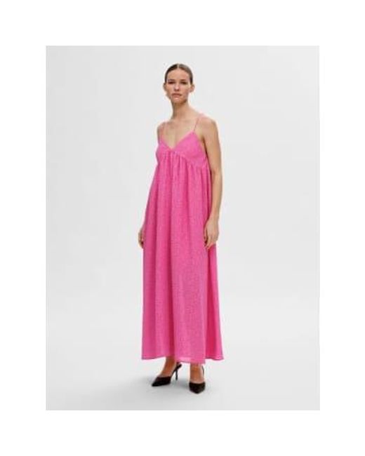 SELECTED Pink Sleeveless Maxi Dress Flower Fabric 34