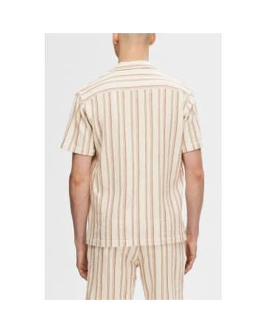 SELECTED Natural Egret Regular West Resort Shirt for men