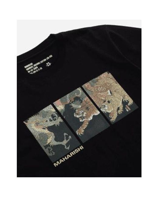 T-shirt dragons and tigers Maharishi pour homme en coloris Black