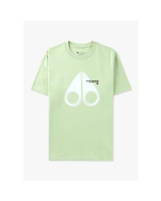 Mens Maurice Print T Shirt In di Moose Knuckles in Green da Uomo