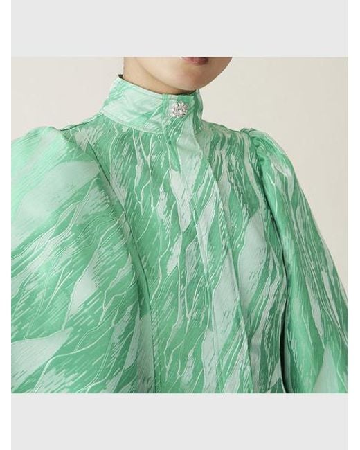 Ganni jacquard top green hot sale