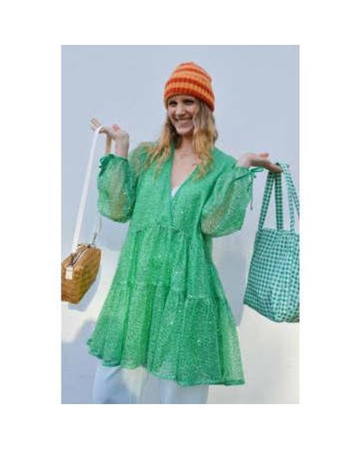 Stella Nova Green Bright Sequins Mini Dress