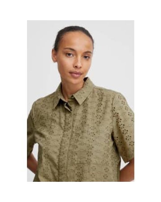 B.Young Green Fenni Cropped Blouse